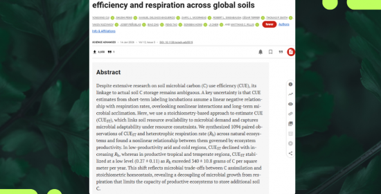 New publication explores how soil microbes influence global carbon storage